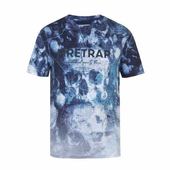 Firetrap Мъжка Тениска Sub T Shirt Mens Нави Череп Firetrap Мъжка Тениска Sub T Shirt Mens Нави Череп