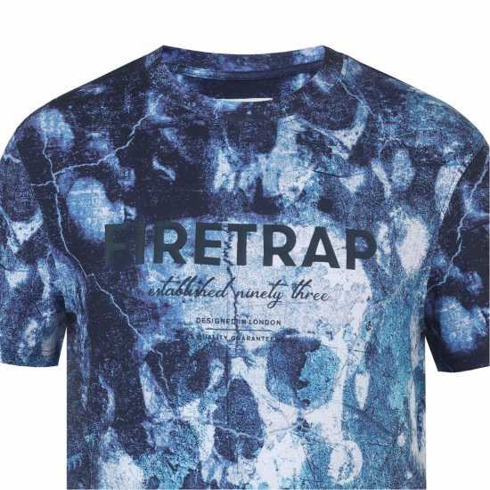 Firetrap Мъжка Тениска Sub T Shirt Mens Нави Череп Firetrap Мъжка Тениска Sub T Shirt Mens Нави Череп