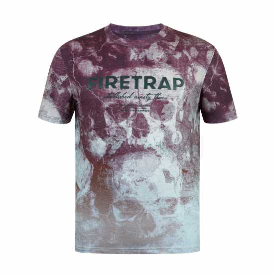 Firetrap Мъжка Тениска Sub T Shirt Mens Бордовина Череп 
