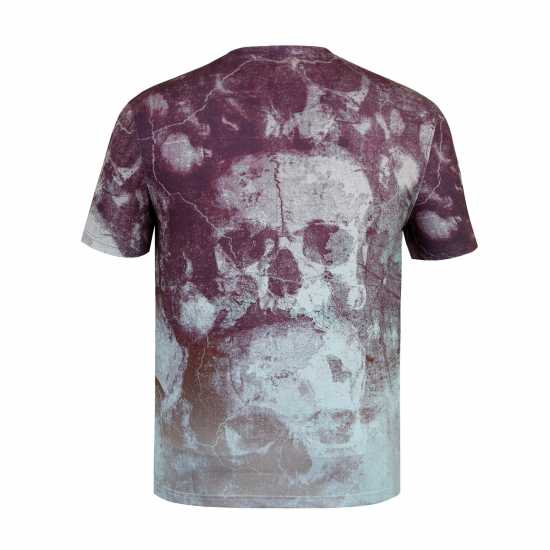 Firetrap Мъжка Тениска Sub T Shirt Mens Burgundy Skull Мъжко облекло за едри хора