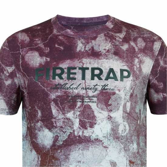 Firetrap Мъжка Тениска Sub T Shirt Mens Бордовина Череп 