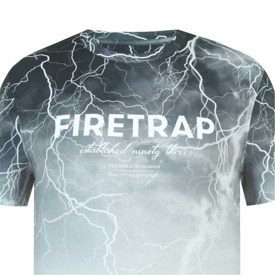 Firetrap Мъжка Тениска Sub T Shirt Mens Тъмна Мълния Firetrap Мъжка Тениска Sub T Shirt Mens Тъмна Мълния
