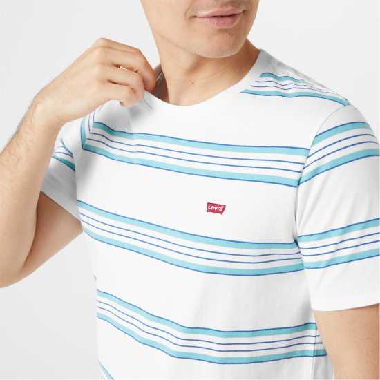 Levis Тениска Original T Shirt White Stripe Holiday Essentials