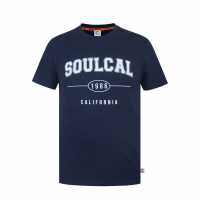 Soulcal Graphic Print T-Shirt Men’S Тъмносин FLK 