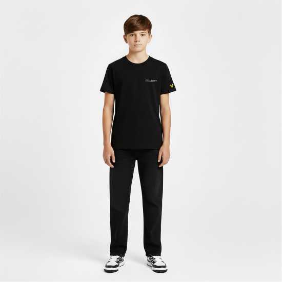 Lyle And Scott Kids' Print T-Shirt Jet Black Z865 