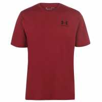 Under Armour Ua Sportstyle Left Chest Short Sleeve Shirt Red/Black Мъжко облекло за едри хора