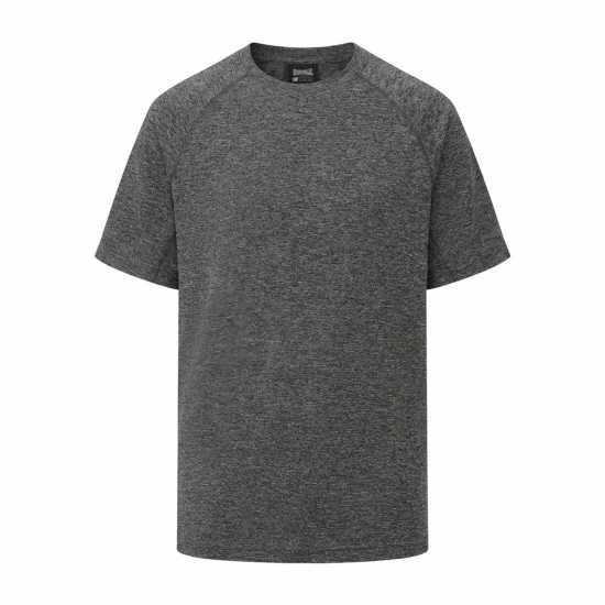 Lonsdale Round Neckline T-Shirts Mens Black Melange 