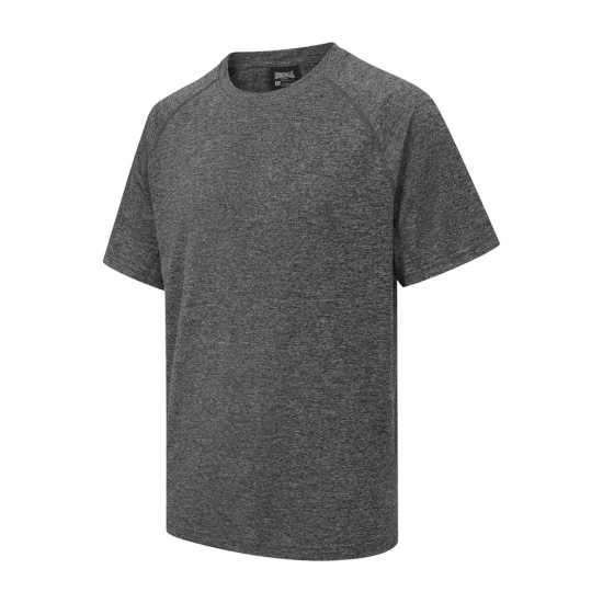 Lonsdale Round Neckline T-Shirts Mens Black Melange 