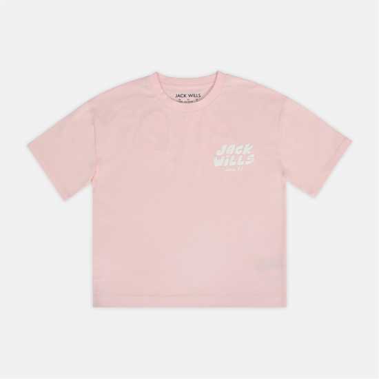 Jack Wills Kids' Cotton Short Sleeve Crew Neck T-Shirt Pink Jack Wills Kids' Cotton Short Sleeve Crew Neck T-Shirt Pink