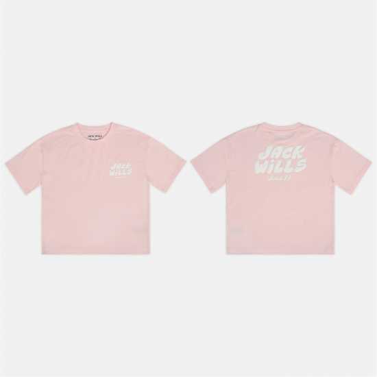 Jack Wills Kids' Cotton Short Sleeve Crew Neck T-Shirt Pink Jack Wills Kids' Cotton Short Sleeve Crew Neck T-Shirt Pink