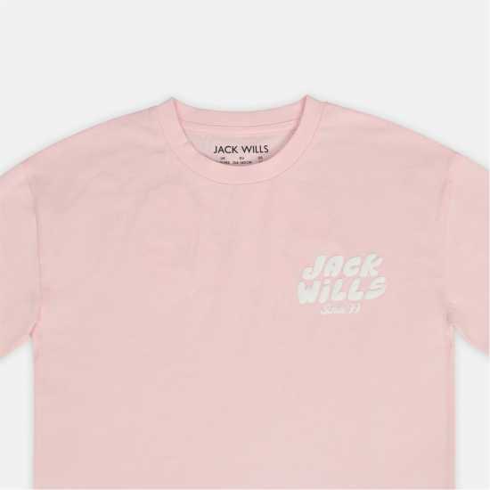 Jack Wills Kids' Cotton Short Sleeve Crew Neck T-Shirt Pink Jack Wills Kids' Cotton Short Sleeve Crew Neck T-Shirt Pink
