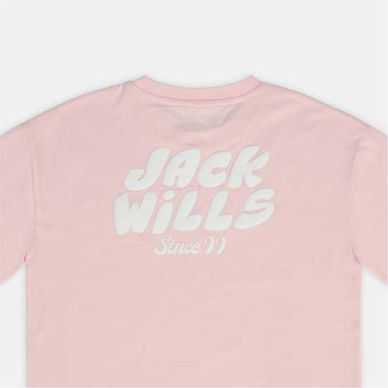 Jack Wills Kids' Cotton Short Sleeve Crew Neck T-Shirt Pink Jack Wills Kids' Cotton Short Sleeve Crew Neck T-Shirt Pink