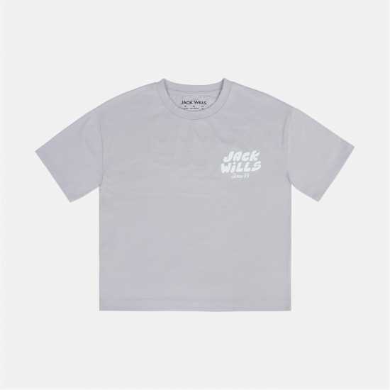 Jack Wills Kids' Cotton Short Sleeve Crew Neck T-Shirt Lilac Jack Wills Kids' Cotton Short Sleeve Crew Neck T-Shirt Lilac