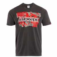 Airwalk Мъжка Тениска Graphic T Shirt Mens Charcoal Мъжко облекло за едри хора