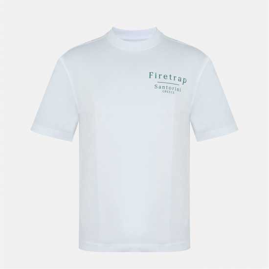 Firetrap Men's Santorini Oversized T-Shirt Бяло Firetrap Men's Santorini Oversized T-Shirt Бяло