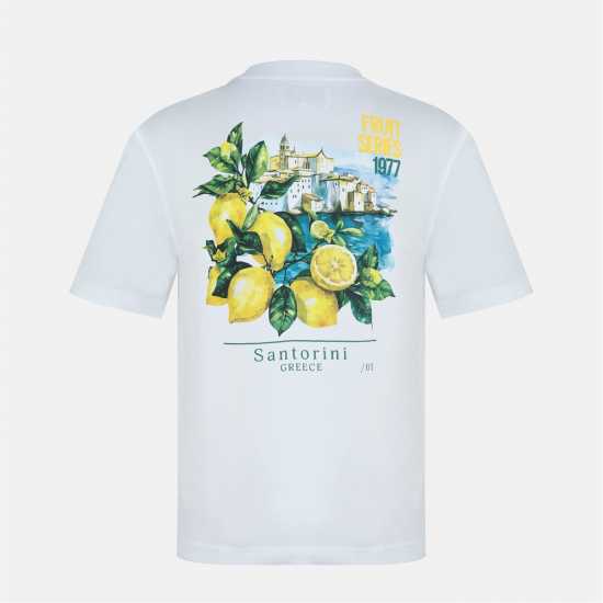 Firetrap Men's Santorini Oversized T-Shirt Бяло Firetrap Men's Santorini Oversized T-Shirt Бяло