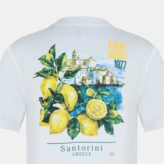 Firetrap Men's Santorini Oversized T-Shirt Бяло Firetrap Men's Santorini Oversized T-Shirt Бяло