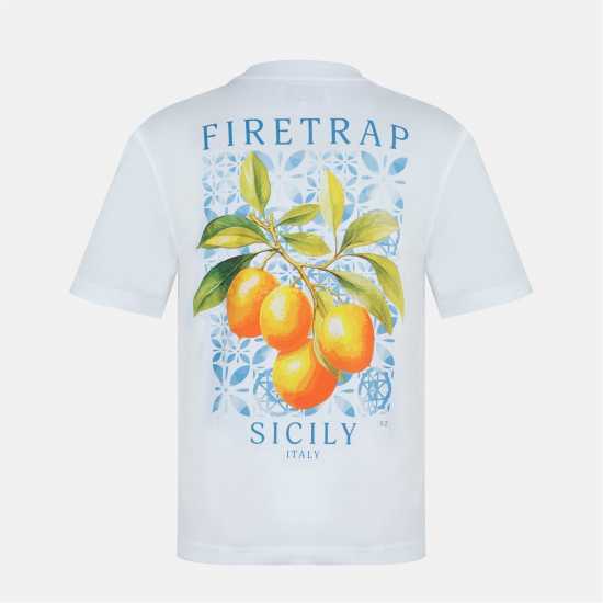 Firetrap Men's Santorini Oversized T-Shirt Бяло 