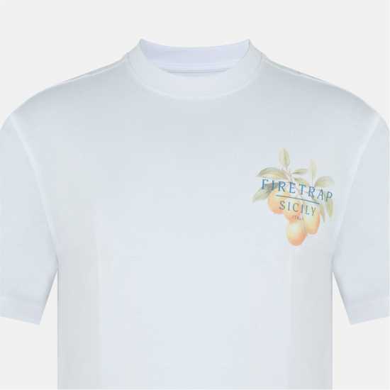 Firetrap Men's Santorini Oversized T-Shirt Бяло 