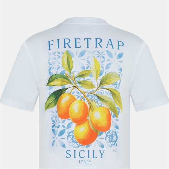 Firetrap Men's Santorini Oversized T-Shirt Бяло 