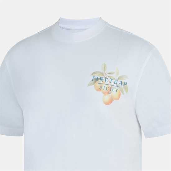 Firetrap Men's Santorini Oversized T-Shirt Бяло 