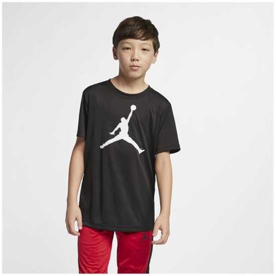 Тениска Момчета Air Jordan T Shirt Junior Boys Черно Детски тениски и фланелки