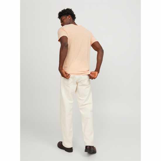 Мъжка Риза Jack And Jones Split Neck T-Shirt Mens Абрикосов лед 