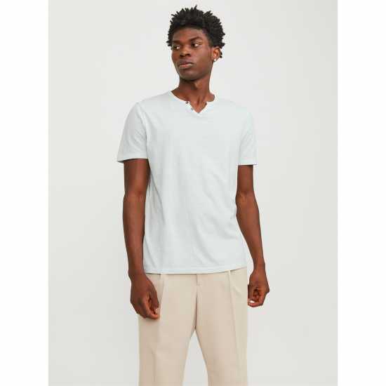 Мъжка Риза Jack And Jones Split Neck T-Shirt Mens Успокояващо море 