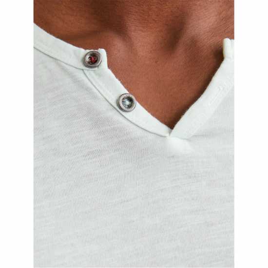 Мъжка Риза Jack And Jones Split Neck T-Shirt Mens Успокояващо море 