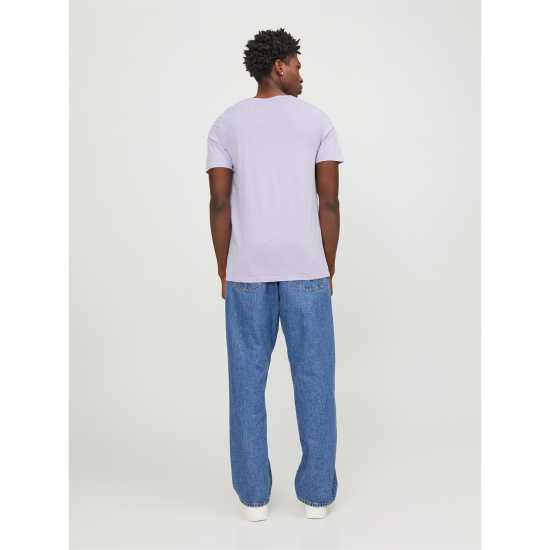 Jack And Jones Split Neck Regular Fit T-Shirt Лилава роза Jack And Jones Split Neck Regular Fit T-Shirt Лилава роза