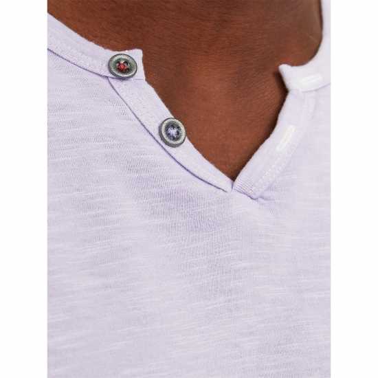 Jack And Jones Split Neck Regular Fit T-Shirt Лилава роза Jack And Jones Split Neck Regular Fit T-Shirt Лилава роза