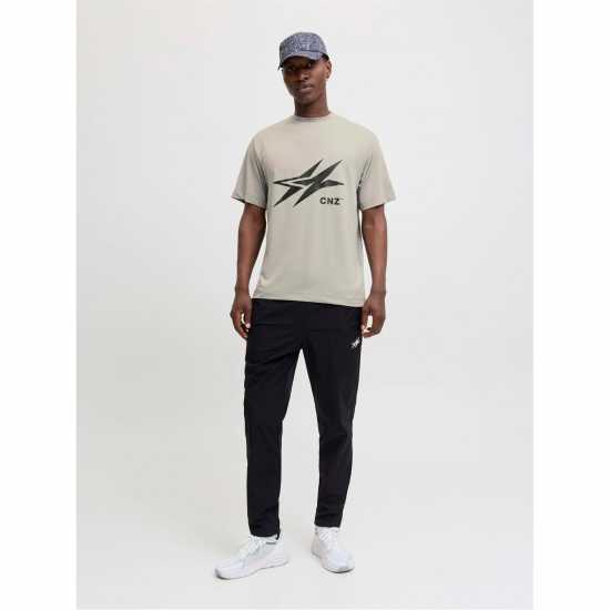 Jack and Jones Men's Logo Oversized T-Shirt Gray Flannel 