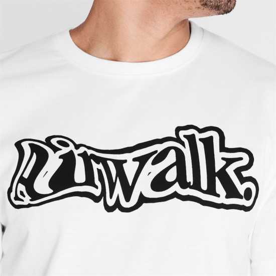 Airwalk Мъжка Тениска Wave Logo T Shirt Mens White - Мъжки ризи