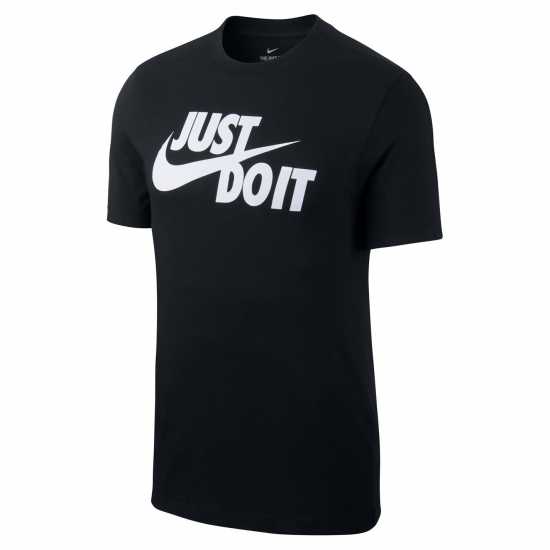 Nike Just Do It Swoosh T-Shirt Mens Черно/Бяло Nike Just Do It Swoosh T-Shirt Mens Черно/Бяло
