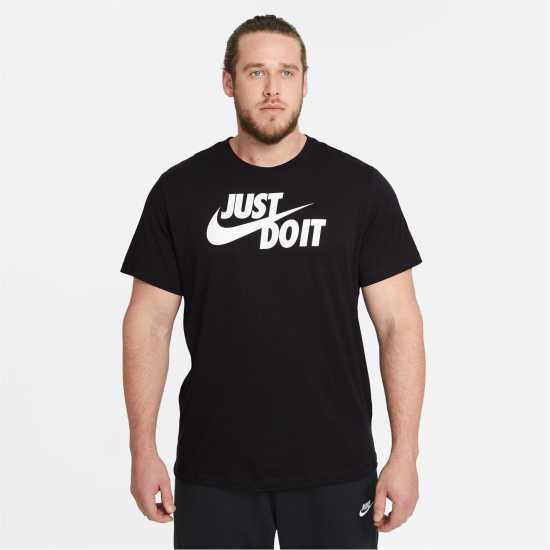 Nike Just Do It Swoosh T-Shirt Mens Черно/Бяло Nike Just Do It Swoosh T-Shirt Mens Черно/Бяло