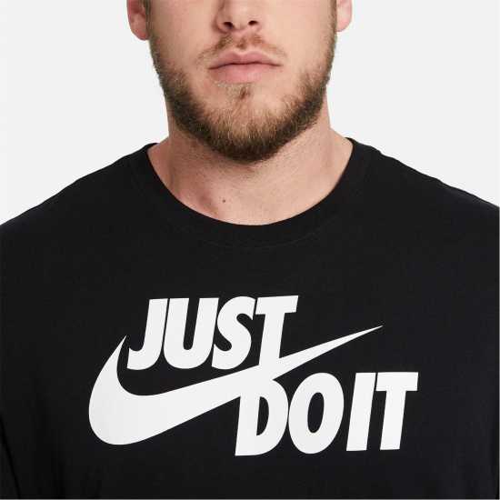 Nike Just Do It Swoosh T-Shirt Mens Черно/Бяло Nike Just Do It Swoosh T-Shirt Mens Черно/Бяло