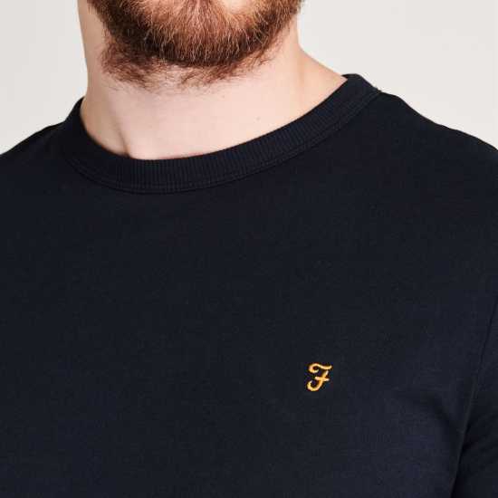 Тениска Farah Long Sleeve Dennis T Shirt True Navy 412 Мъжки ризи