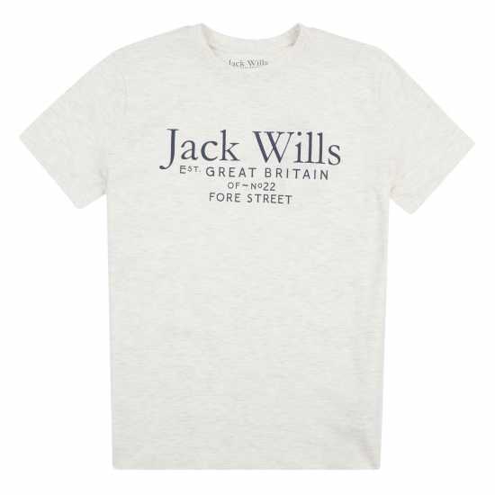 Jack Wills Jw Script Tee Jn99 Light Grey Marl Детски тениски и фланелки