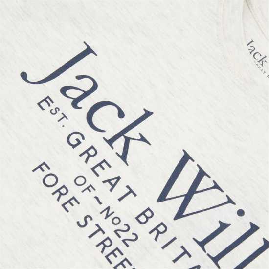 Jack Wills Jw Script Tee Jn99 Light Grey Marl Детски тениски и фланелки