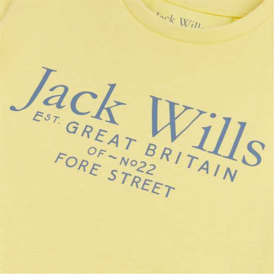 Jack Wills Jw Script Tee Jn99 Pale Banana Детски тениски и фланелки
