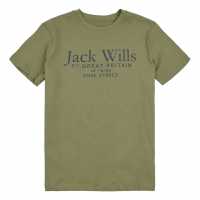 Jack Wills Jw Script Tee Jn99 Olivine Детски тениски и фланелки