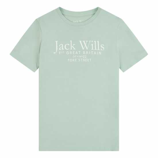 Jack Wills Jw Script Tee Jn99 Silt Green Детски тениски и фланелки
