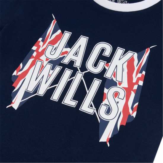 Jack Wills Jw Gbr Ringer Tee Jn99 Navy Blazer Детски тениски и фланелки