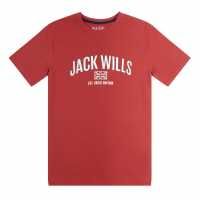 Jack Wills Flag Drop Shldr T Jn99 Brick Red Детски тениски и фланелки