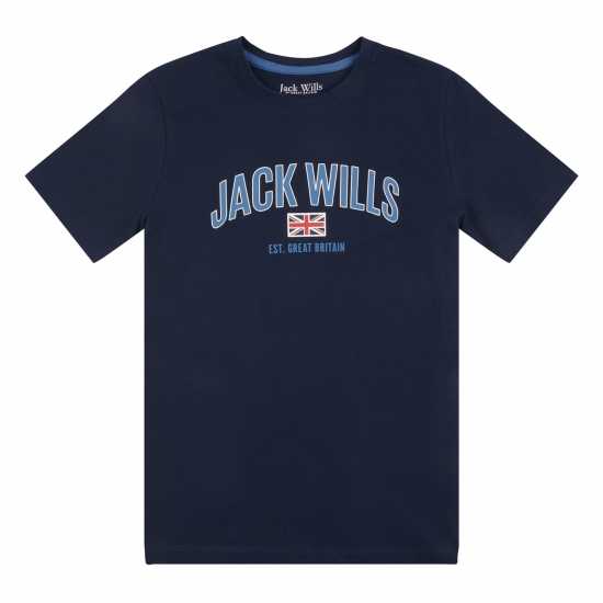 Jack Wills Flag Drop Shldr T Jn99 Navy Blazer Детски тениски и фланелки