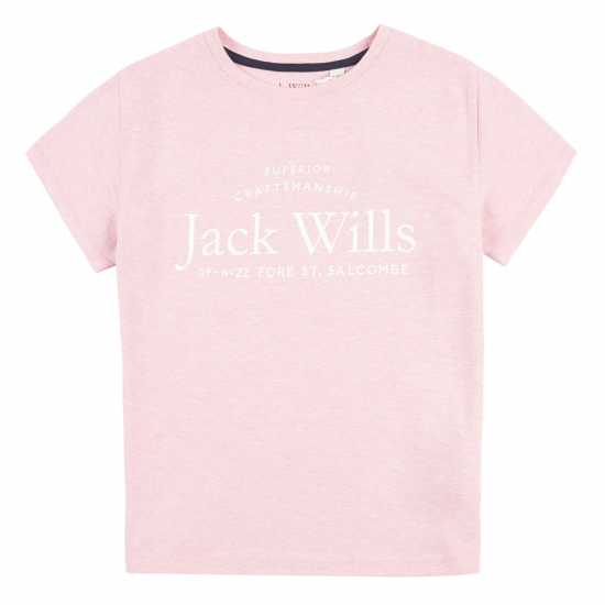 Jack Wills Jw Script Tee Jn99 Pink Lady Marl Детски тениски и фланелки