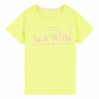 Jack Wills Jw Script Tee Jn99 Limelight Детски тениски и фланелки