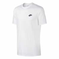 Nike Sportswear Club Men's T-Shirt White Мъжко облекло за едри хора