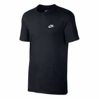 Nike Sportswear Club Men's T-Shirt Black Мъжко облекло за едри хора