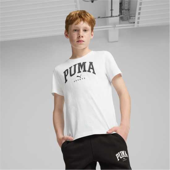 Детски тениски и фланелки Puma Squad Big Graphic Tee B T-Shirt Unisex Kids Пума Бяло Puma Squad Big Graphic Tee B T-Shirt Unisex Kids Пума Бяло Детски тениски и фланелки